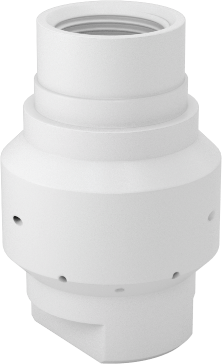 PTFE Plastik Dönen Tank Yıkama Nozulu, 3/4 NPT Dişi, 20 PSI'da 16 gpm, 0,08" Delik Çapı