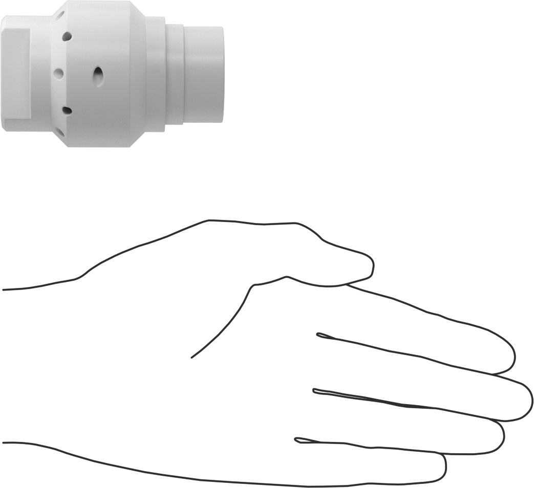PTFE Plastik Dönen Tank Yıkama Nozulu, 3/4 NPT Dişi, 22 gpm @ 20 PSI, 0,14" Delik Çapı