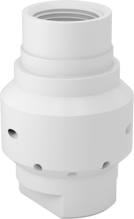 PTFE Plastik Dönen Tank Yıkama Nozulu, 3/4 NPT Dişi, 22 gpm @ 20 PSI, 0,14" Delik Çapı