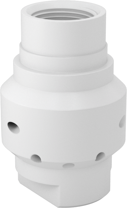 PTFE Plastik Dönen Tank Yıkama Nozulu, 3/4 NPT Dişi, 20 PSI'da 32 gpm, 0,18 inç Delik Çapı