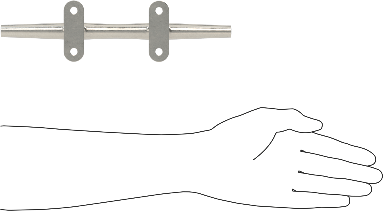 Sarmalı Halat Kelepçesi, 3/4" Halat Çapı için, 316 Paslanmaz Çelik, 10" Uzunluk, 1-7/8" Toplam Yükseklik