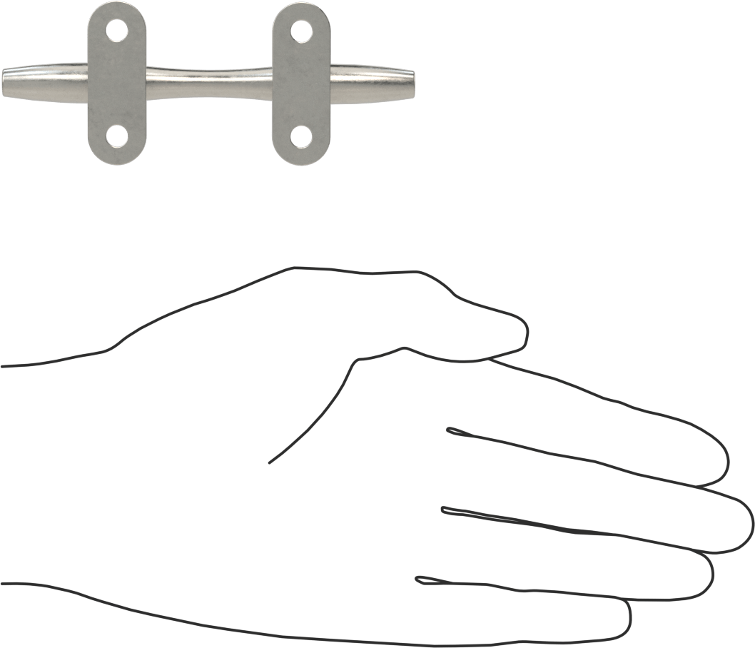 Sarmalı Halat Kelepçesi, 1/4" Halat Çapı için, 316 Paslanmaz Çelik, 4" Uzunluk, 1-5/16" Toplam Yükseklik