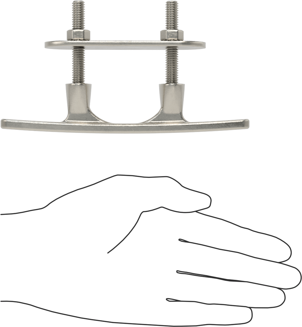 Sarmalı Halat Kelepçesi, 3/8" Halat Çapı için, 316 Paslanmaz Çelik, 6 inç Uzunluk, 1-3/16" Toplam Yükseklik