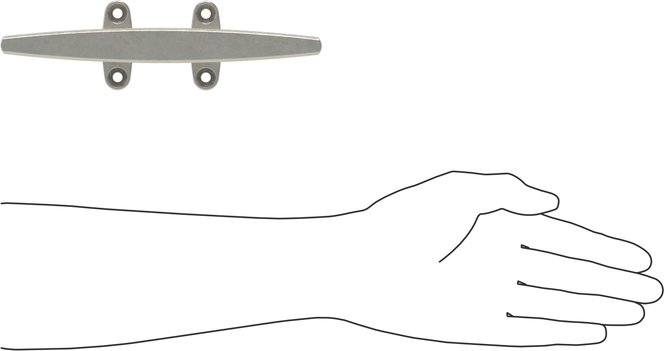 Sarmalı Halat Kelepçesi, 1/2" Halat Çapı için, 316 Paslanmaz Çelik, 8" Uzunluk, 1-11/16" Toplam Yükseklik