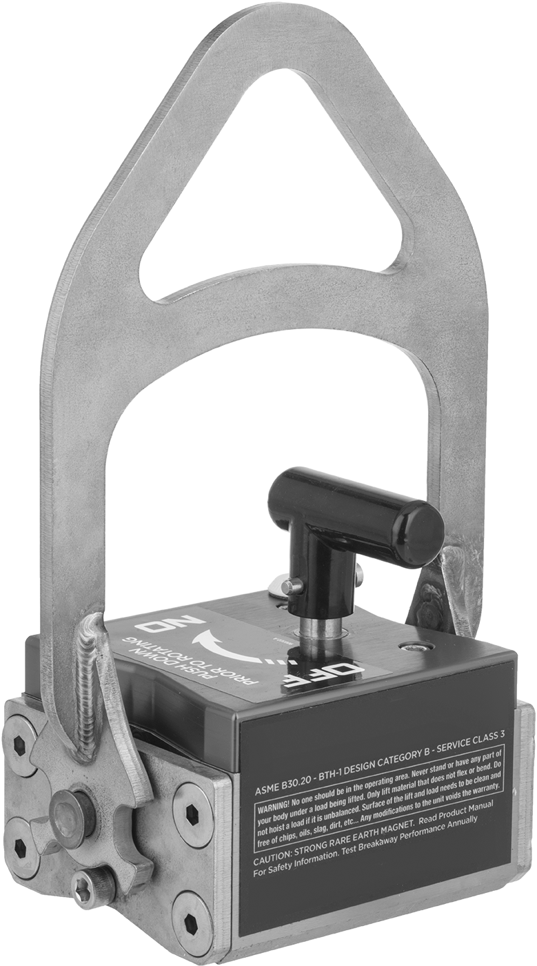 Kapatma Kaldırma Mıknatısı, 160 lbs. Kapasite @ 4 inç Çap, 6-1/2" Uzunluk, 4" Genişlik, 9-1/4" Yükseklik