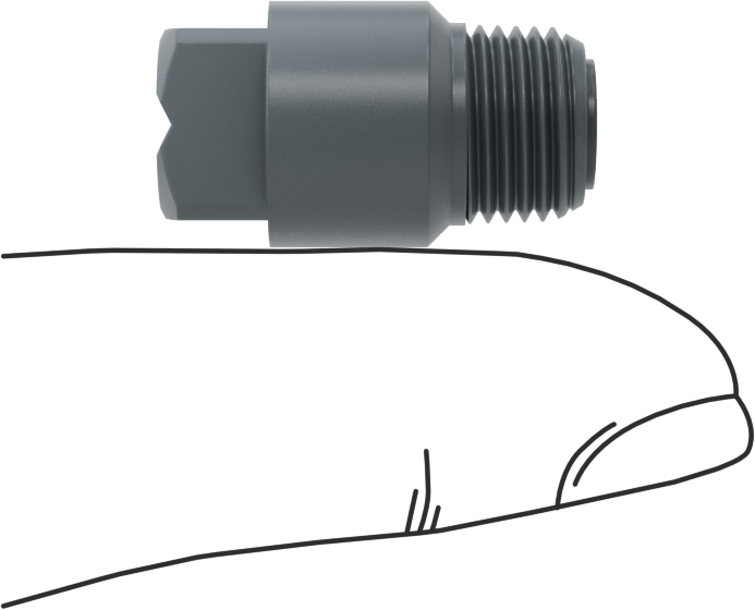 Kare Desenli Püskürtme Memesi, PVC Plastik, 1/8 NPT Erkek, 20 PSI'da 0,6 gpm