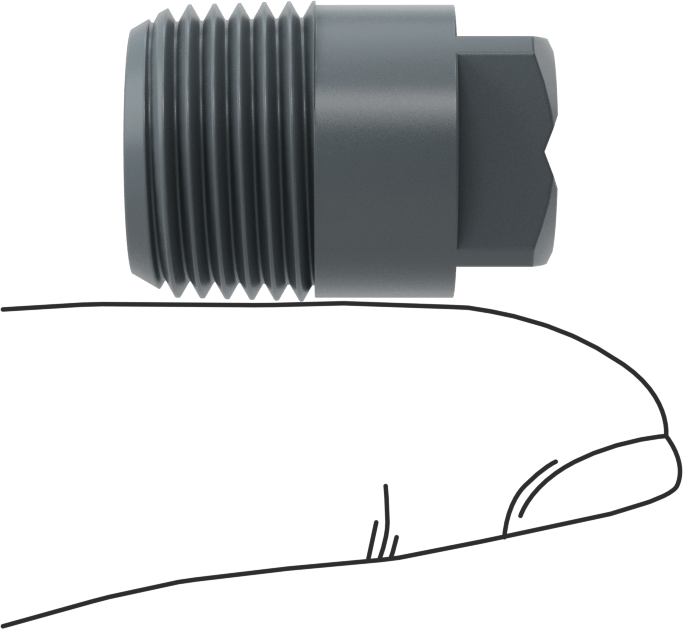 Kare Desenli Püskürtme Memesi, PVC Plastik, 3/8 NPT Erkek, 2,5 gpm 20 PSI'da