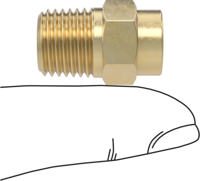 Kare Desenli Püskürtme Memesi, Pirinç, 1/4 NPT Erkek, 20 PSI'da 1,7 gpm