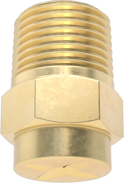 Kare Desenli Püskürtme Memesi, Pirinç, 3/8 NPT Erkek, 2,5 gpm 20 PSI'da