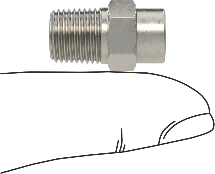 Kare Desenli Püskürtme Memesi, 303 Paslanmaz Çelik, 1/8 NPT Erkek, 0,5 gpm 20 PSI'da
