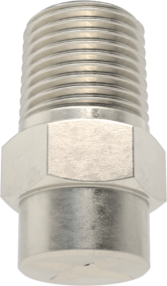 Kare Desenli Püskürtme Memesi, 303 Paslanmaz Çelik, 1/8 NPT Erkek, 20 PSI'da 0,6 gpm