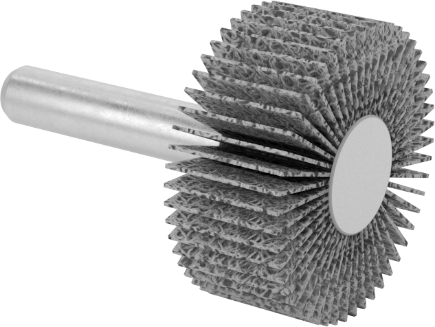 Zımpara Kanatlı Tekerlek, Pürüzlü Yüzey için Şaft, 60 Kum, 1-3/16" Çap, 1/2" Genişlik