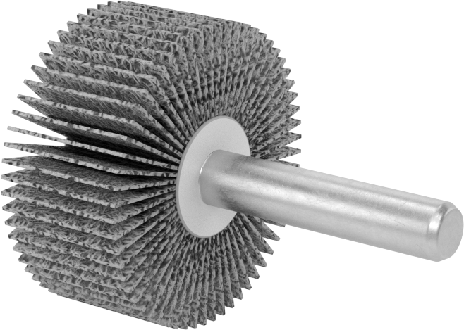 Zımpara Kanatlı Tekerlek, Pürüzlü Yüzey için Şaft, 60 Kum, 1-3/8" Çap, 5/8" Genişlik