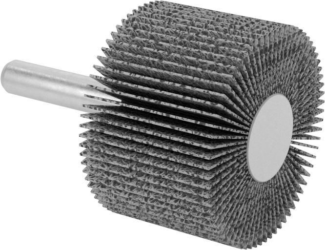 Zımpara Kanatlı Tekerlek, Pürüzlü Yüzey için Şaft, 60 Kum, 1-1/2" Çap, 1" Genişlik