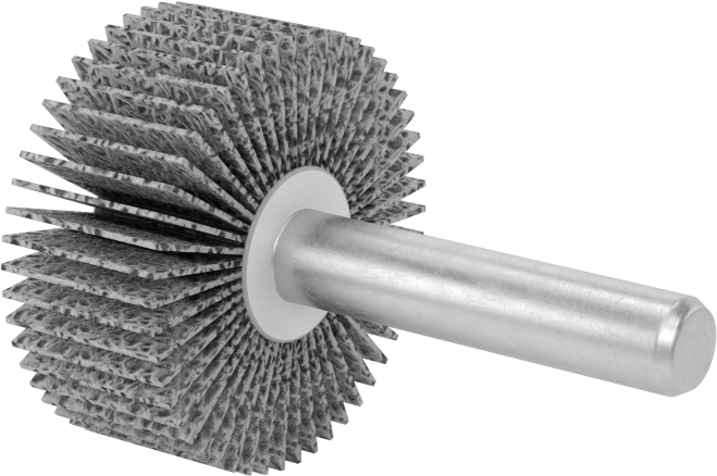 Zımpara Kanatlı Tekerlek, Pürüzlü Yüzey için Şaft, 80 Kum, 1-3/16" Çap, 1/2" Genişlik