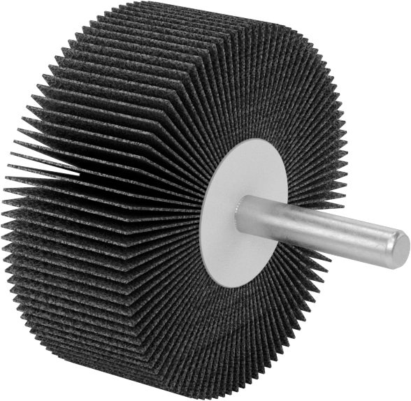 Zımpara Kanatlı Tekerlek, Pürüzlü Yüzey için Şaft, 80 Kum, 2-1/2" Çap, 1" Genişlik