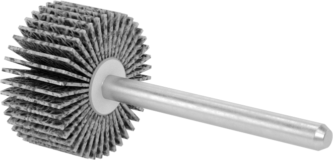 Zımpara Kanatlı Tekerlek, Pürüzsüz Sonuç için Şaftlı, 120 Kum, 3/4 inç Çap, 3/8" Genişlik