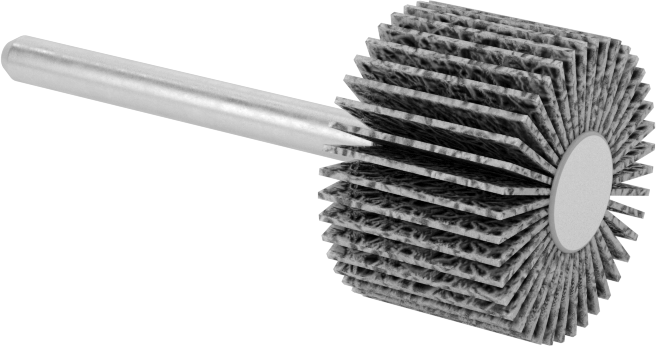 Zımpara Kanatlı Tekerlek, Pürüzsüz Sonuç için Şaftlı, 120 Kum, 3/4 inç Çap, 1/2" Genişlik
