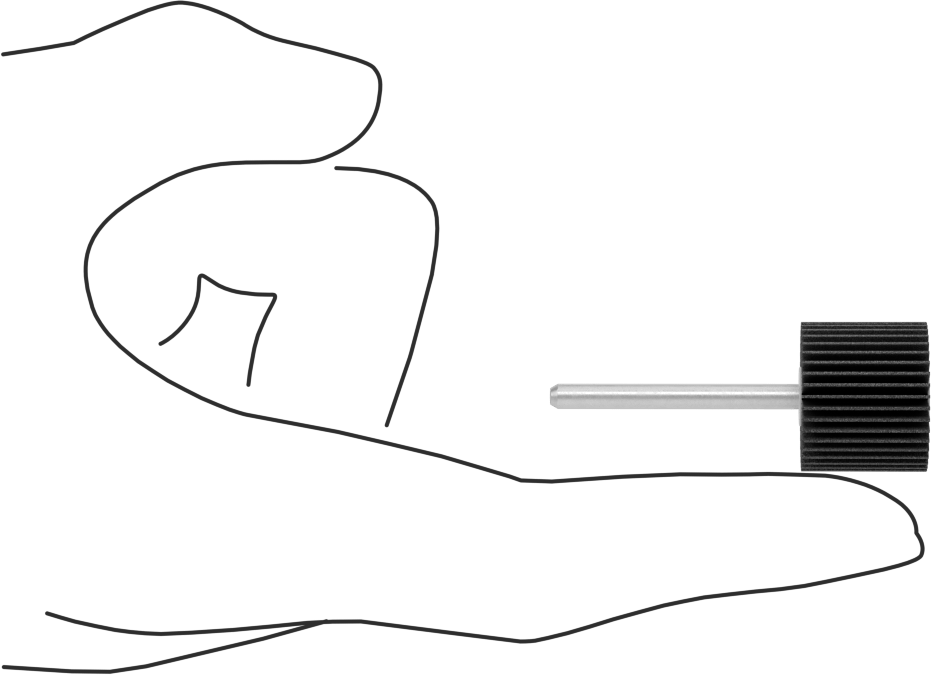Zımpara Kanatlı Tekerlek, Pürüzsüz Sonuç için Şaftlı, 120 Kum, 3/4 inç Çap, 5/8" Genişlik