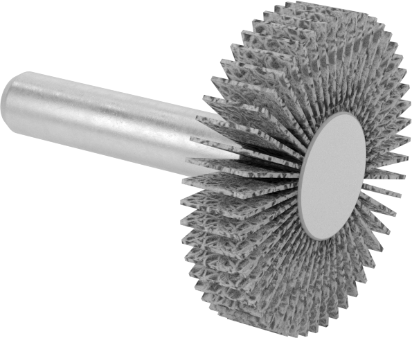 Zımpara Kanatlı Tekerlek, Pürüzsüz Sonuç için Şaftlı, 120 Kum, 1-3/16" Çap, 1/4" Genişlik
