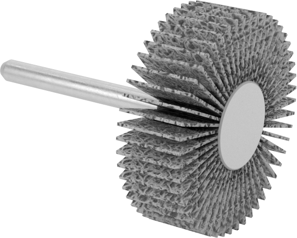 Zımpara Kanatlı Tekerlek, Pürüzsüz Sonuç için Şaftlı, 120 Kum, 1-3/16" Çap, 3/8" Genişlik