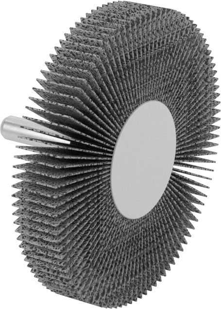 Zımpara Kanatlı Tekerlek, Pürüzsüz Sonuç için Şaftlı, 120 Kum, 3" Çap, 1/2" Genişlik