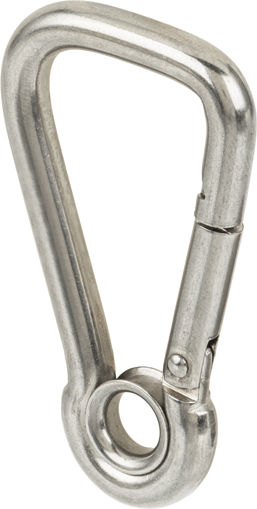 316 Paslanmaz Çelik Karabina - Kaldırma Amaçlı Değildir, 100 lbs. Kapasite, 1/4" Kalınlık, 1-7/8" İç Uzunluk