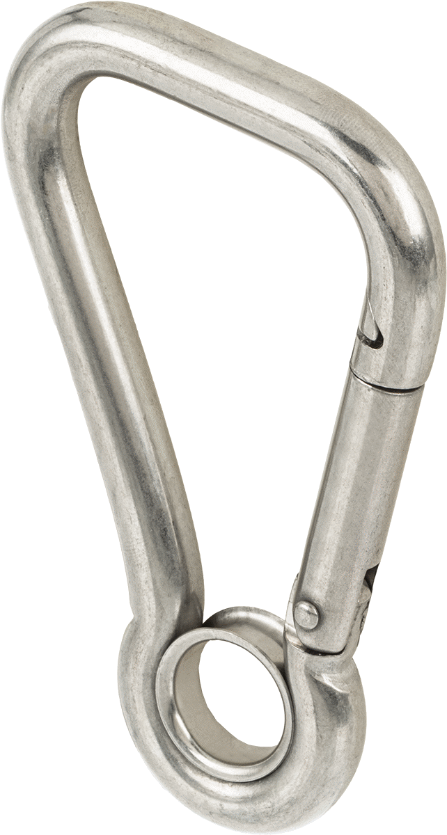 316 Paslanmaz Çelik Karabina - Kaldırma Amaçlı Değildir, 500 lbs. Kapasite, 7/16" Kalınlık, 3-3/4" İç Uzunluk