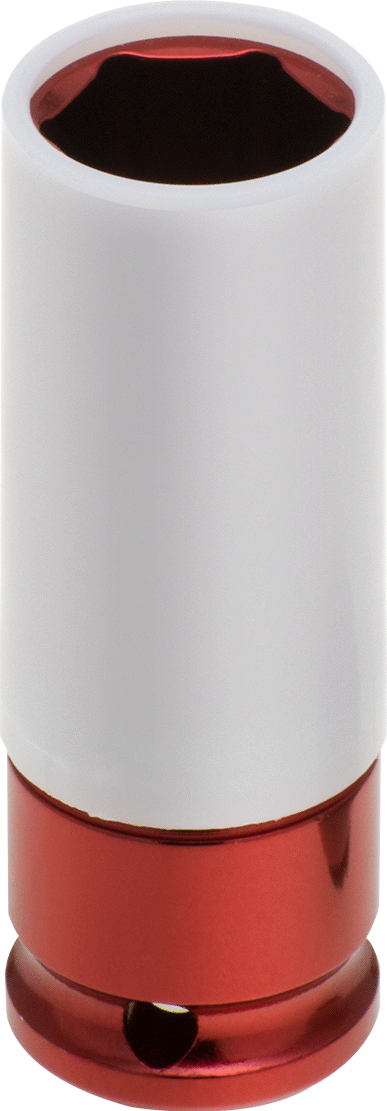 Yüzeyi Çizmeyen 6 Uçlu Darbeli Lokma Anahtarı, 1/2" Kare Tahrik, 21 mm Boyut, 3-5/8" Toplam Uzunluk
