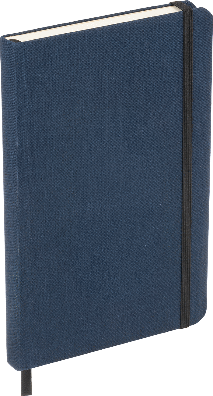 Defter, Sert Kapaklı, Boş, 5-1/4“ Genişlik x 8-1/4” Uzunluk, Koyu Mavi
