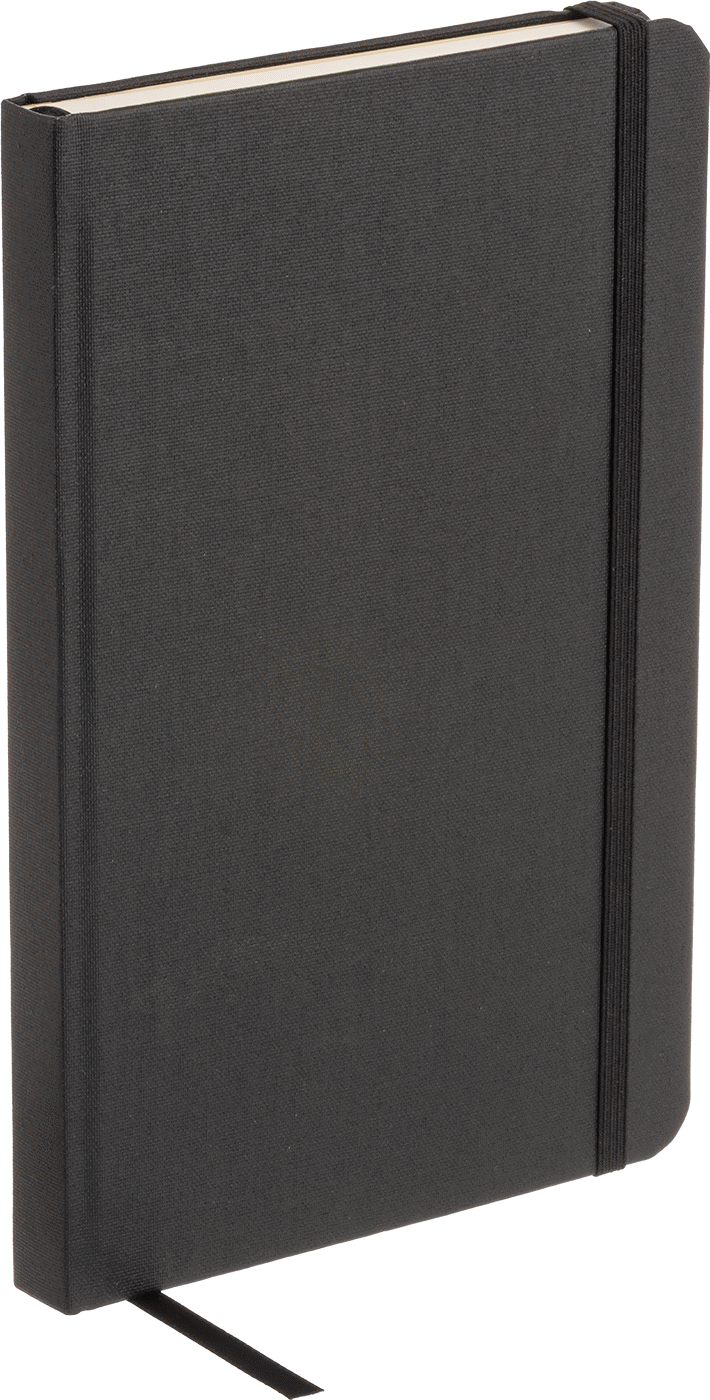 Defter, Sert Kapaklı, Boş, 7“ Genişlik x 9” Uzunluk, Siyah