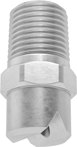 Düz Püskürtme Nozulu, 303 Paslanmaz Çelik, 1/8 NPT Erkek, 20 PSI'da 2,1 gpm