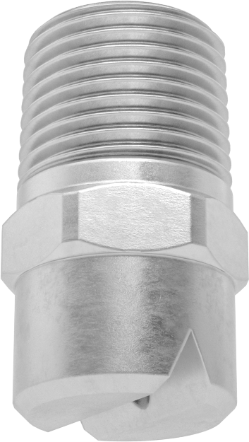 Düz Püskürtme Nozulu, 303 Paslanmaz Çelik, 3/8 NPT Erkek, 20 PSI'da 2,8 gpm