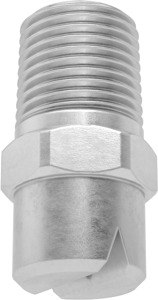 Düz Püskürtme Nozulu, 303 Paslanmaz Çelik, 1/8 NPT Erkek, 20 PSI'da 0,7 gpm