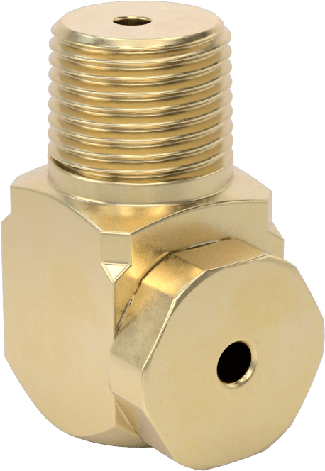 Pirinç Dik Açı İçi Boş Konik Püskürtme Nozulu, 3/8 NPT Erkek, 20 PSI'da 0,7 gpm