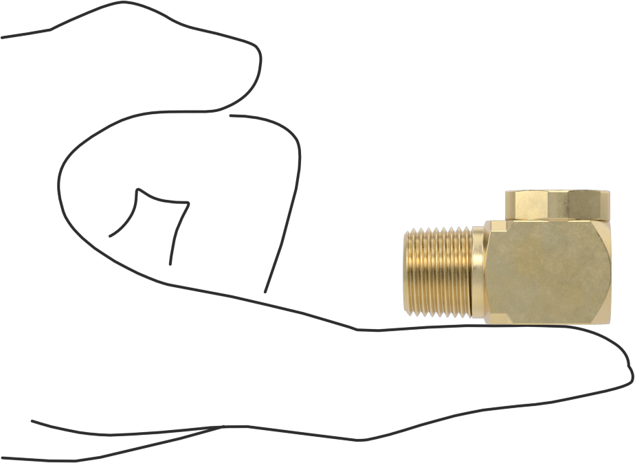 Pirinç Dik Açı İçi Boş Konik Püskürtme Nozulu, 3/8 NPT Erkek, 20 PSI'da 3,5 gpm