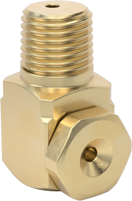 Pirinç Dik Açı İçi Boş Konik Püskürtme Nozulu, 1/4 NPT Erkek, 20 PSI'da 0,4 gpm