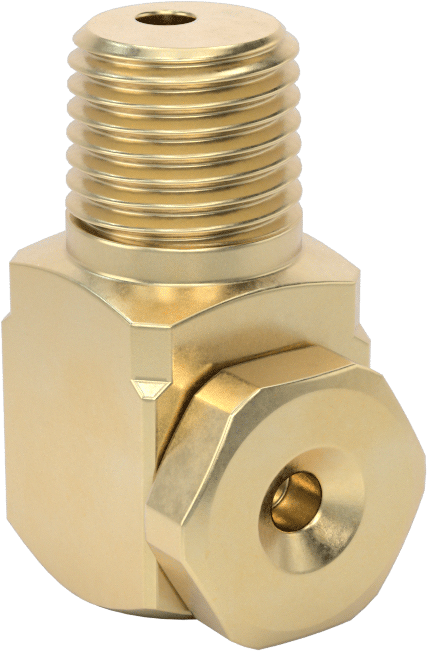 Pirinç Dik Açı İçi Boş Konik Püskürtme Nozulu, 1/4 NPT Erkek, 20 PSI'da 0,7 gpm