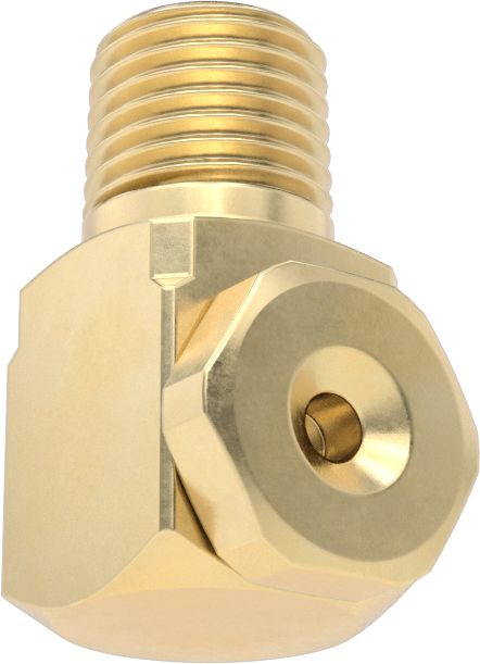 Pirinç Dik Açı İçi Boş Konik Püskürtme Nozulu, 1/4 NPT Erkek, 20 PSI'da 0,7 gpm