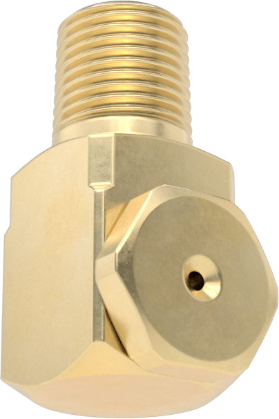 Pirinç Dik Açı İçi Boş Konik Püskürtme Nozulu, 1/8 NPT Erkek, 0,1 gpm 20 PSI'da