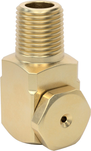 Pirinç Dik Açı İçi Boş Konik Püskürtme Nozulu, 1/8 NPT Erkek, 0,1 gpm 20 PSI'da