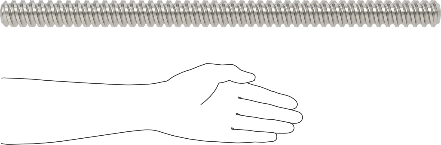 Bilyalı Vida, Hızlı Hareket, 1-1/2"-2 Diş, 2 Diş Başlangıcı, 2 Ayak Uzunluk