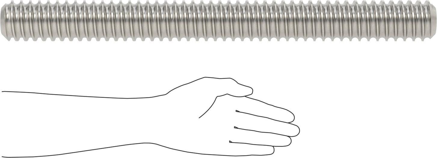 Bilyalı Vida, Sağ El, 2-1/4"-2 Diş Boyutu, 2 Ayak Uzunluk