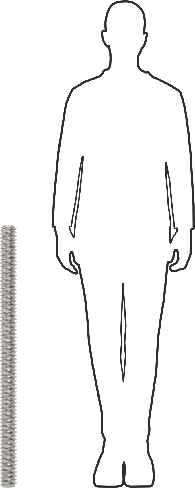 Bilyalı Vida, Sağ El, 2-1/4"-2 Diş Boyutu, 3 Fit Uzunluk