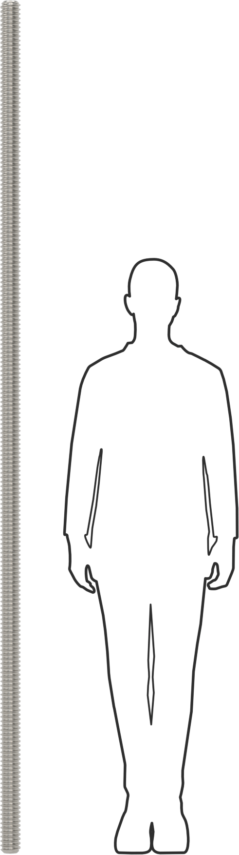 Bilyalı Vida, Sağ El, 2-1/4"-2 Diş Boyutu, 8 Fit Uzunluk