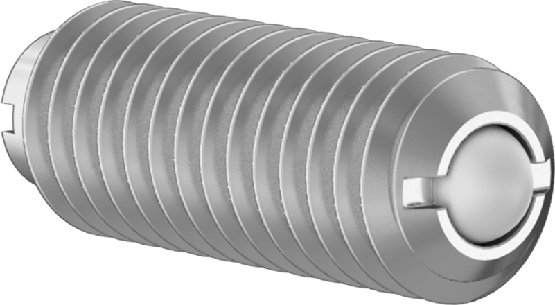 18-8 Paslanmaz Çelik Oluklu Top Burunlu Yaylı Piston, Plastik Burun ile, 10-32 Diş, 0,5-1,5 lb. Burun Kuvveti