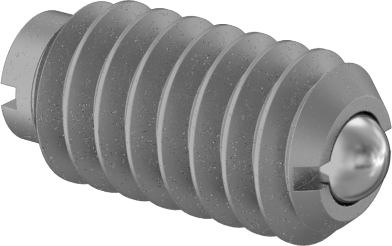 Yivli 440C Paslanmaz Çelik Yuvarlak Burunlu Yaylı Piston, Çelik Gövde ile, 5-40 Boyut, 0,3-0,8 lb. Burun Kuvveti