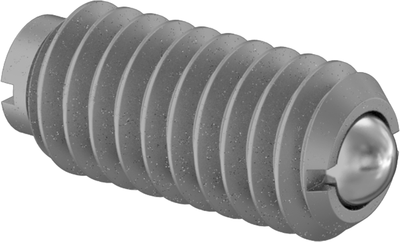 Yivli 440C Paslanmaz Çelik Yuvarlak Burunlu Yaylı Piston, Çelik Gövde ile, 6-40 Diş, 0,5-1 lb. Burun Kuvveti