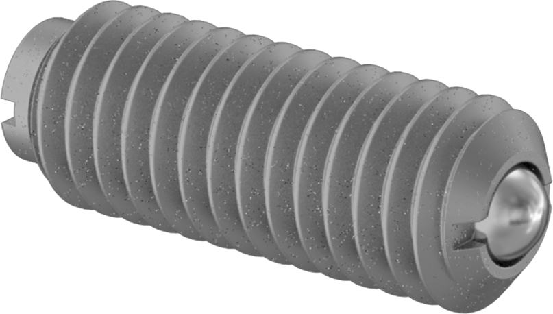 Yivli 440C Paslanmaz Çelik Yuvarlak Burunlu Yaylı Piston, Çelik Gövde ile, 10-32 Diş, 1,5-3 lb. Burun Kuvveti