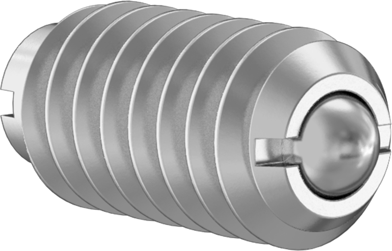 Yivli 440C Paslanmaz Çelik Yuvarlak Burunlu Yaylı Piston, 18-8 Paslanmaz Çelik Gövdeli, 5-40 Boyut, 0,3-0,8 lb. Burun Kuvveti